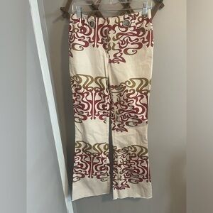 Y2K Miaou UO Exclusive Pant Mid Rise Waistless Zip Flare Graphic S